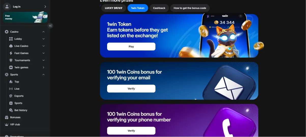 1win More Prizes Casino