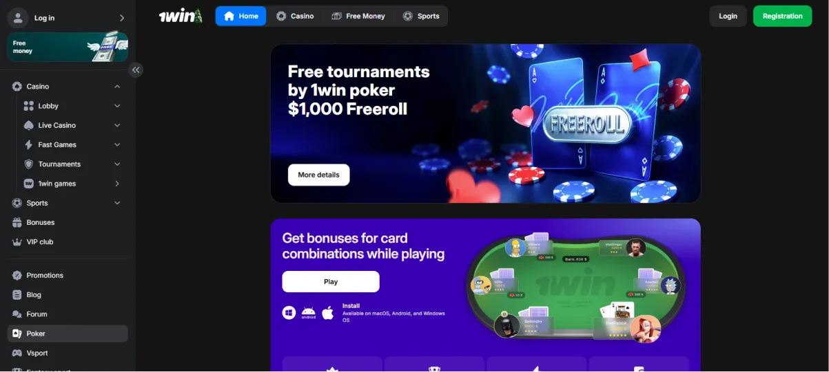 1win Casino poker