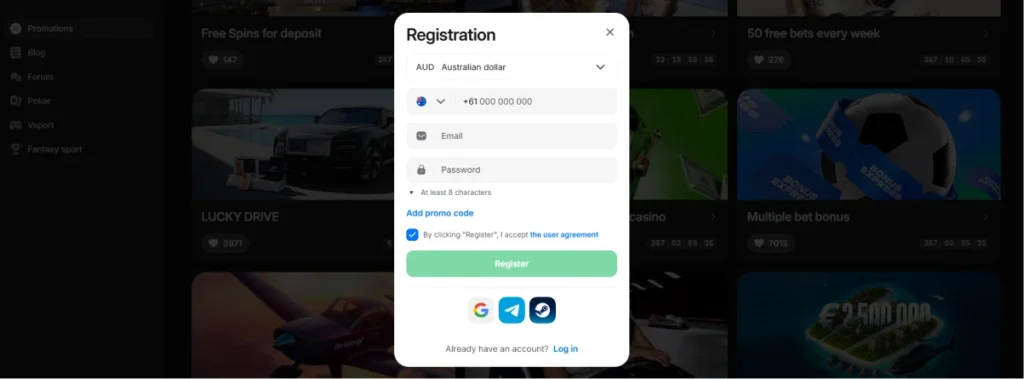 1win Registration Account