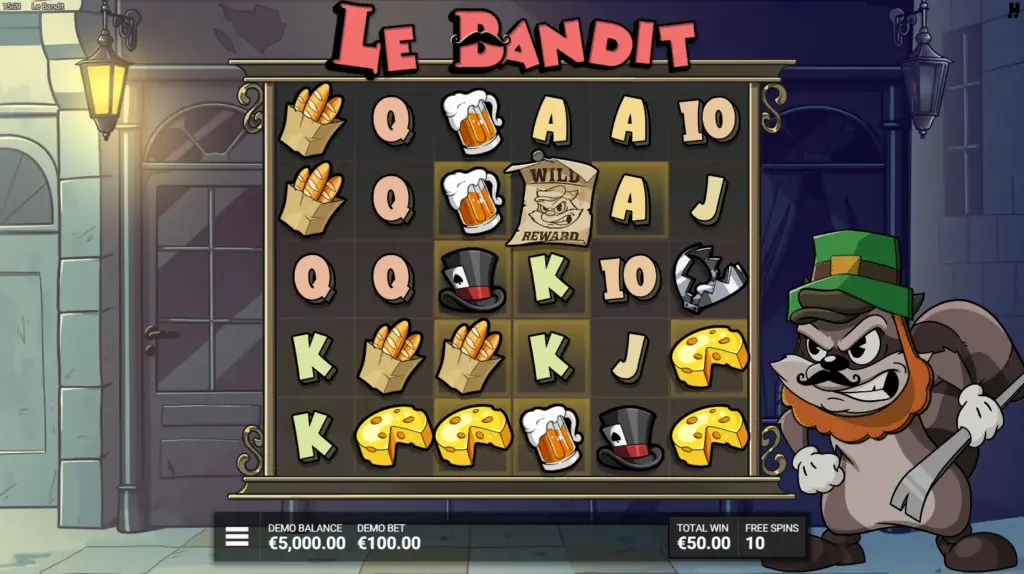Le Bandit slot gameplay with multipliers
