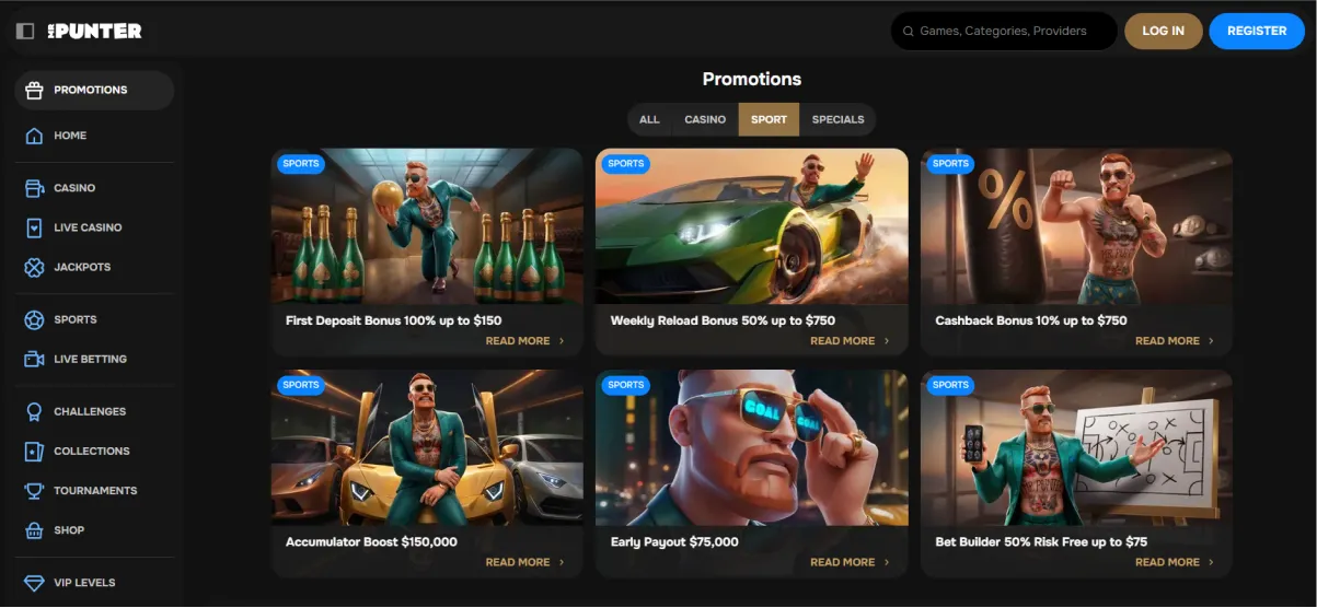 Mr Punter sportsbook promotions Australia – deposit bonus, cashback and free bets