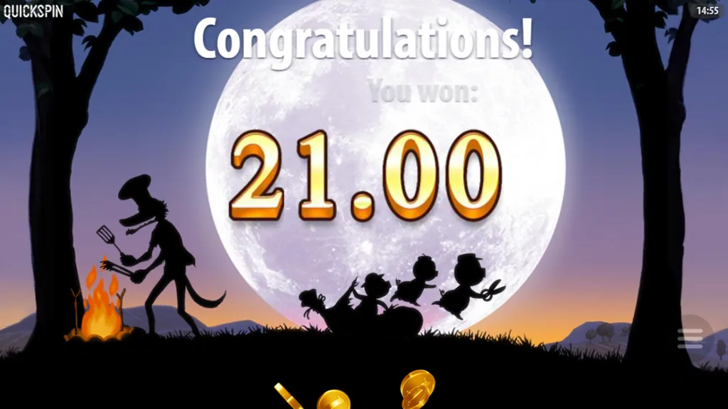 Big Bad Wolf free spins total win screen