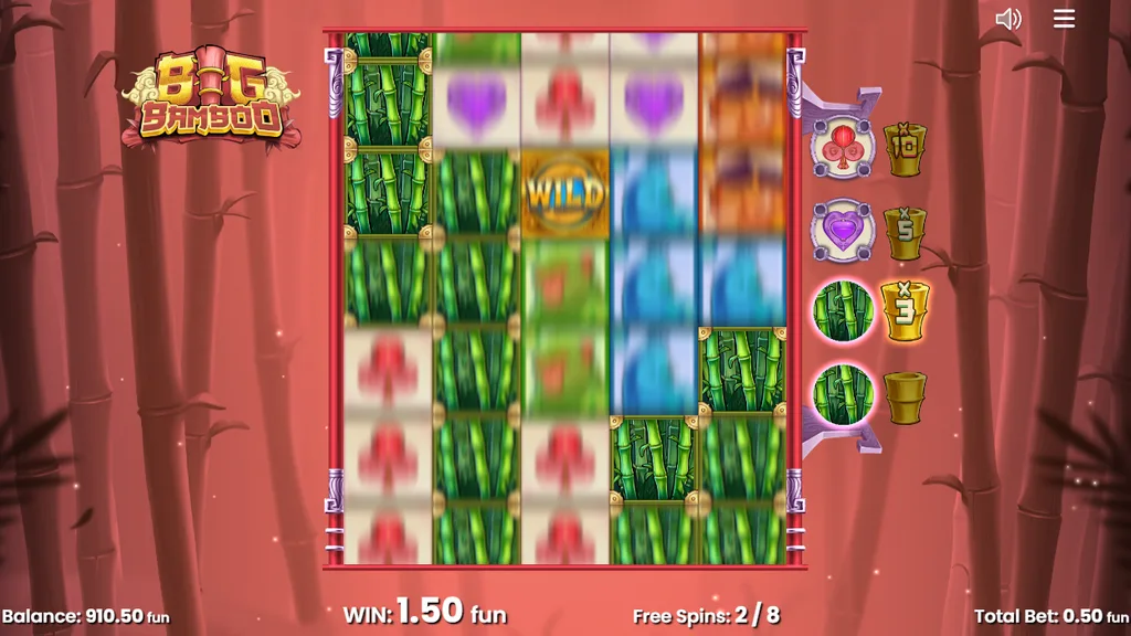 Big Bamboo Mystery Bamboo stacks landing in free spins