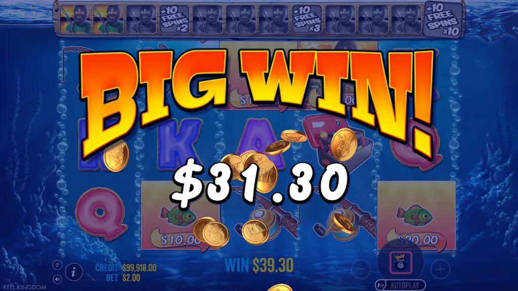 Big Bass Bonanza big win screen during free spins