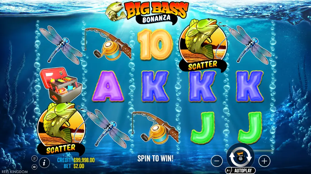 Big Bass Bonanza 5x3 reels with bass scatter symbols