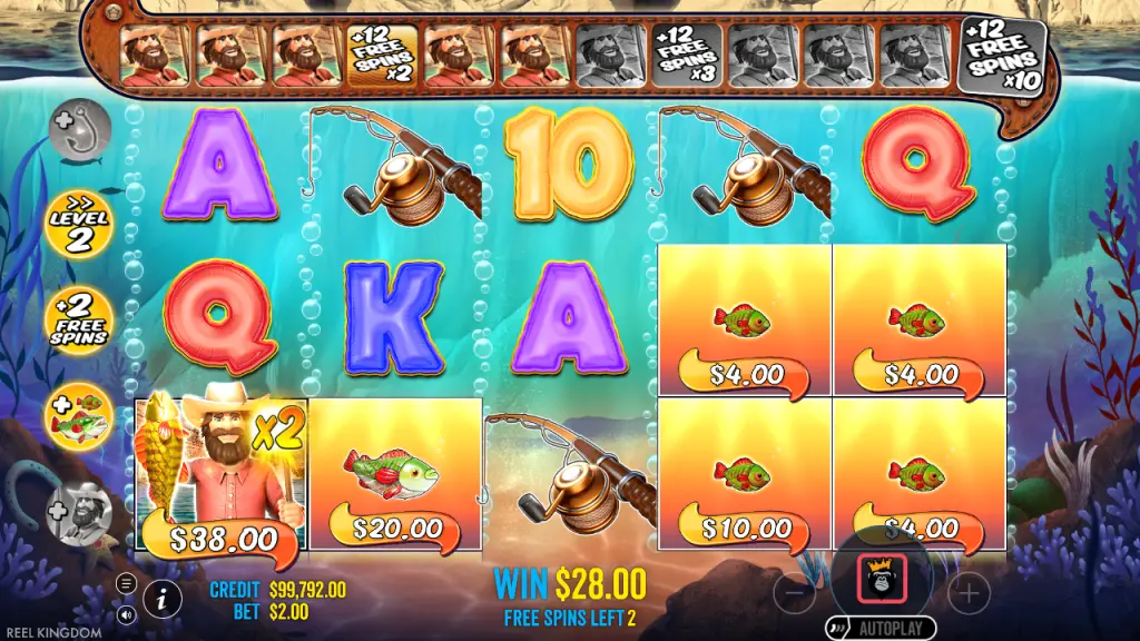 Big Bass Splash fisherman wild collecting fish money values at 2x