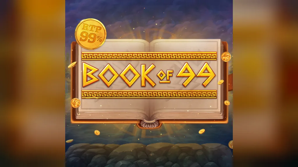 Book of 99 official game logo artwork by Relax Gaming with an RTP 99% coin