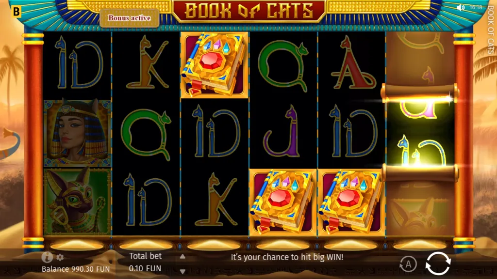 Three Golden Book scatters trigger Book of Cats free spins