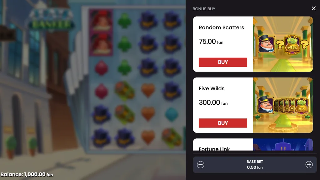 Fat Banker bonus buy options screen