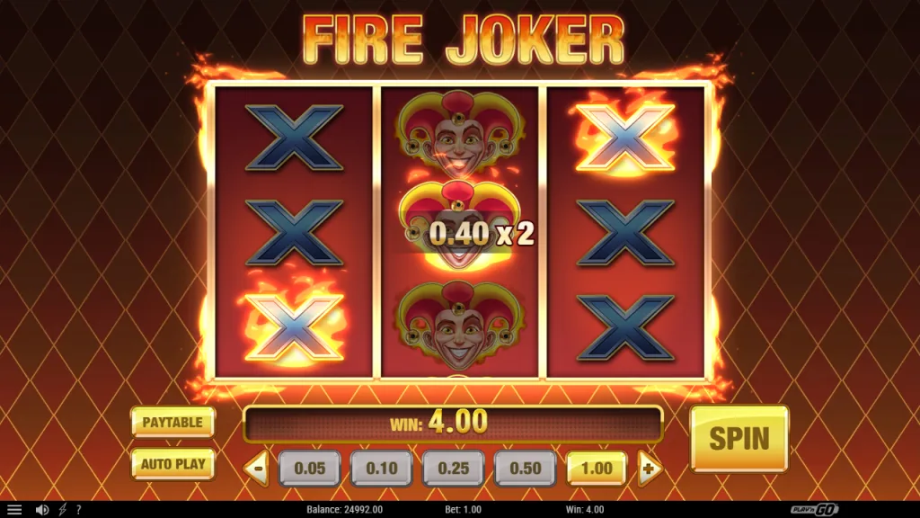 Fire Joker full screen win multiplied by x2 on the wheel