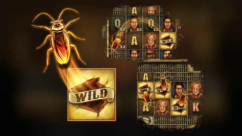 Folsom Prison cockroach and wild feature artwork from Nolimit City's official game page