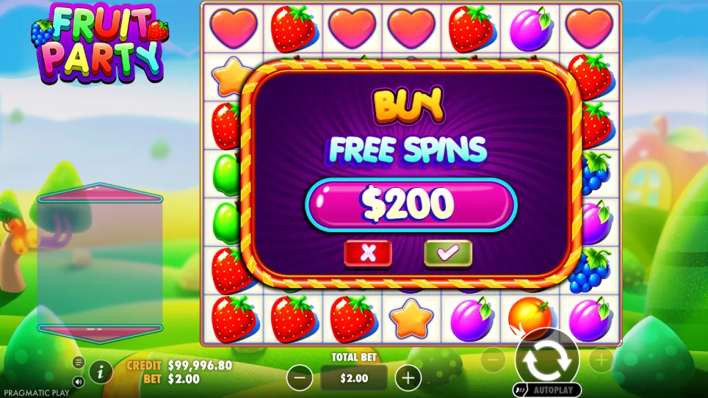 Fruit Party buy free spins for 100x the bet