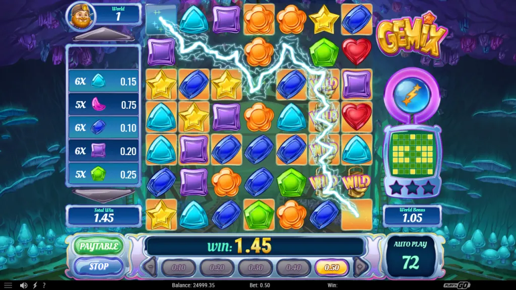 Gemix Chain Lightning effect transforming symbols