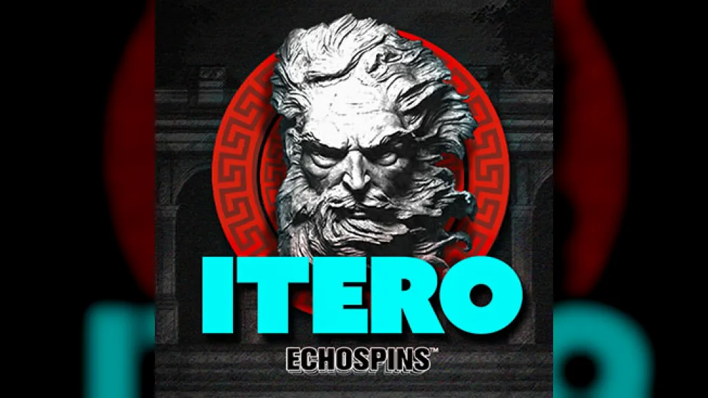 Itero official promo tile by Hacksaw Gaming: a marble bust of Jupiter above the Itero EchoSpins logo