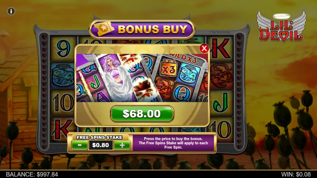 Lil Devil bonus buy for 85x the stake