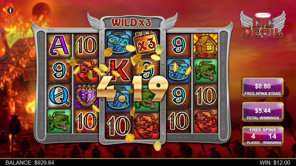 Lil Devil Dynamite Lover free spins win with x3 Dynamite Wild