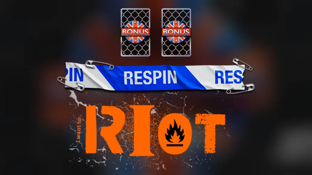 Punk Rocker Riot Respin feature artwork with bonus symbols, official Nolimit City art