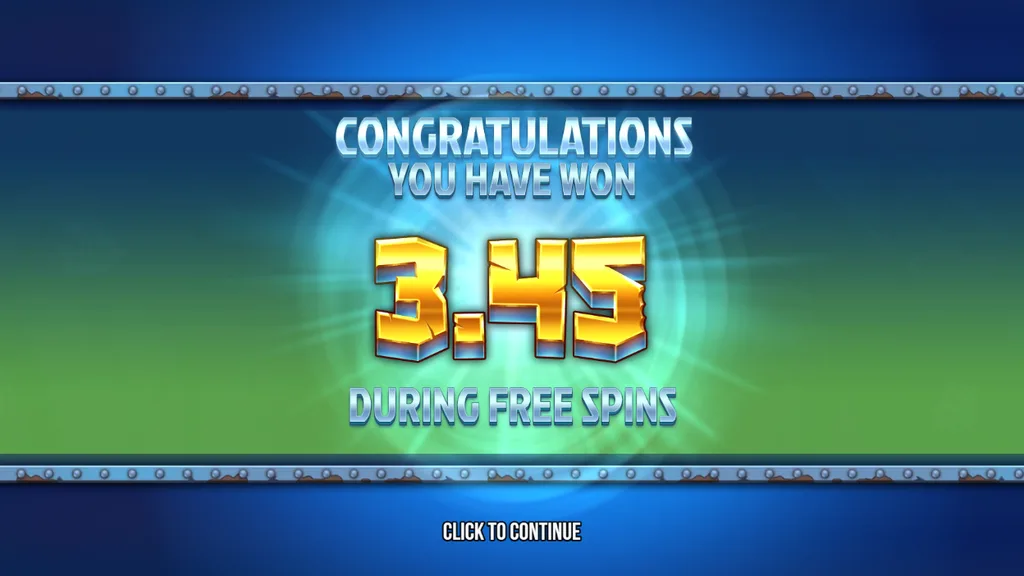Razor Returns free spins total win screen