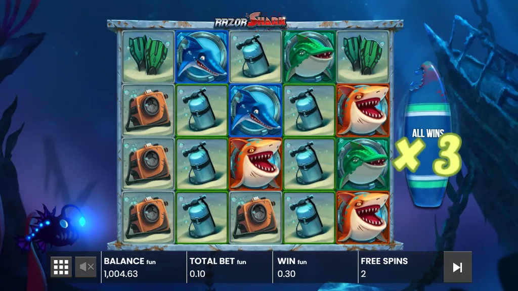Razor Shark free games with x3 win multiplier