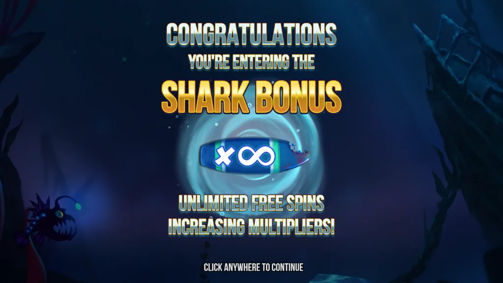 Razor Shark free games intro screen with increasing multipliers