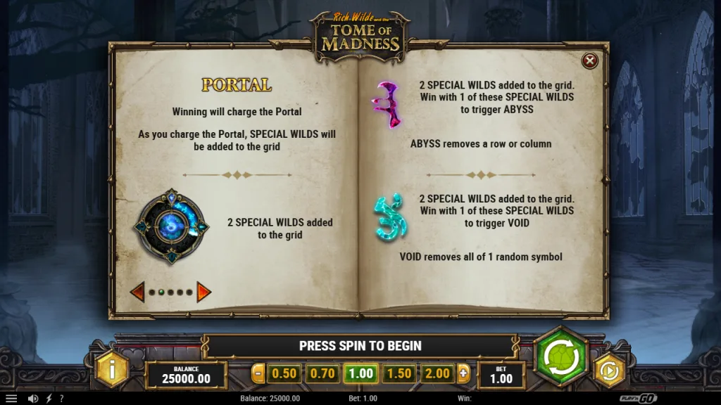 Tome of Madness Portal charge rules with Abyss and Void effects