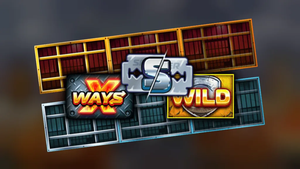 San Quentin xWays Enhancer Cells artwork with xWays, Razor Split and Wild, official Nolimit City art