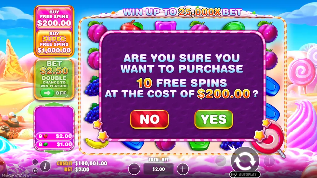 Sweet Bonanza 1000 buy 10 free spins for 100x the bet