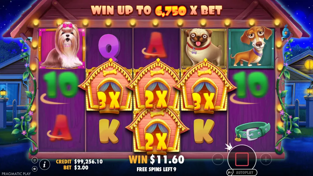The Dog House free spins with four sticky wilds