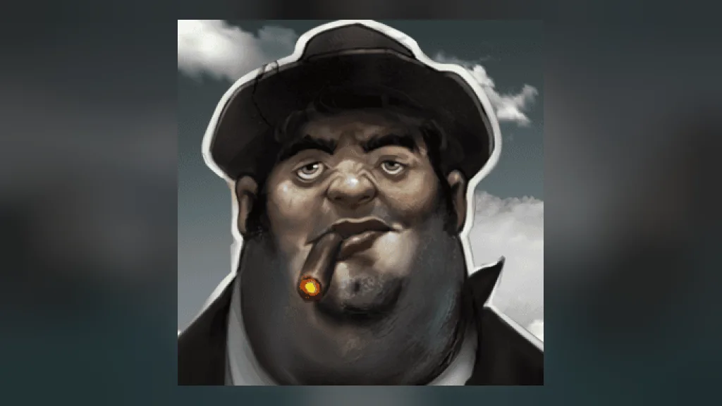 Tombstone R.I.P character artwork of a cigar-smoking outlaw, official Nolimit City art