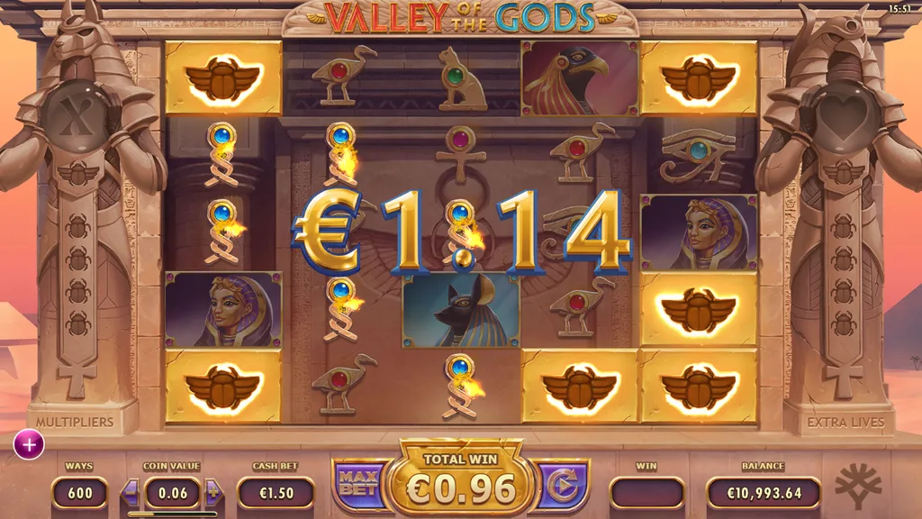 Valley of the Gods respin win destroying scarab blockers
