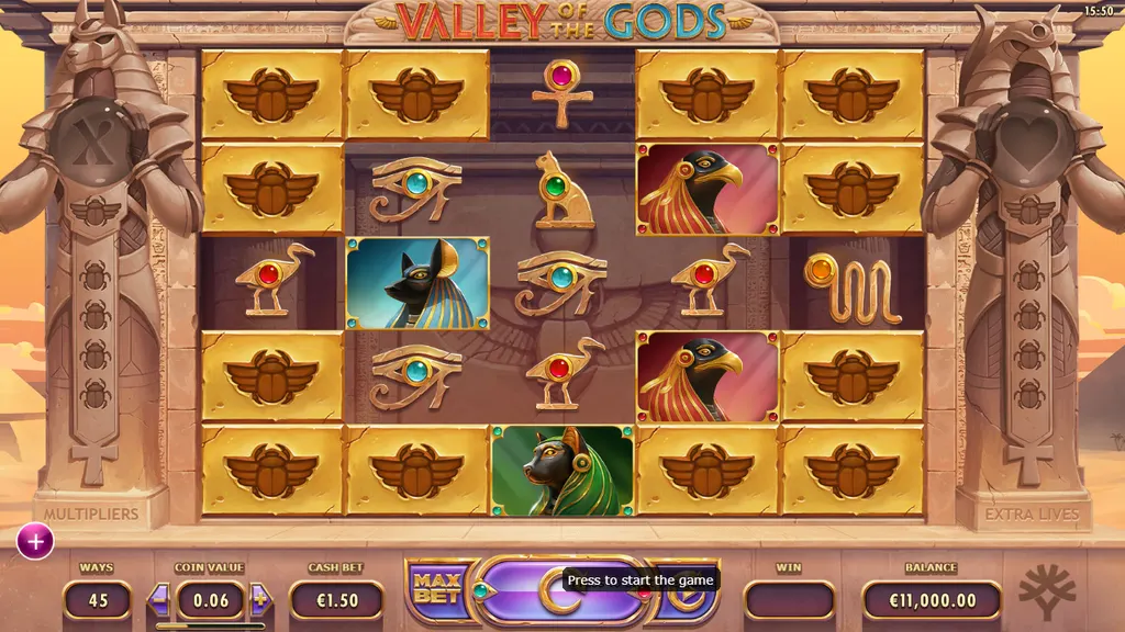 Valley of the Gods base game with 12 scarab blockers and 45 ways