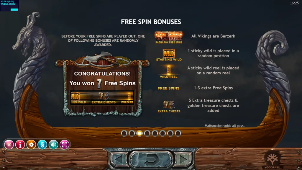 Vikings Go Berzerk free spin bonuses including Ragnarok Free Spins and Wild Reel