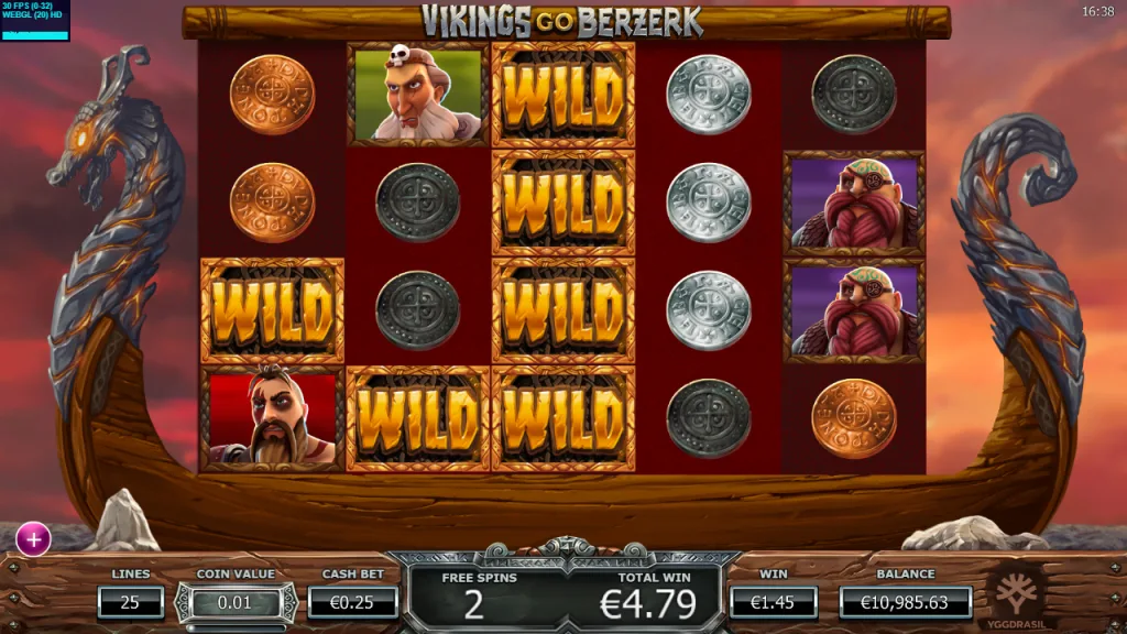 Vikings Go Berzerk free spins with sticky wild reel and extra sticky wilds