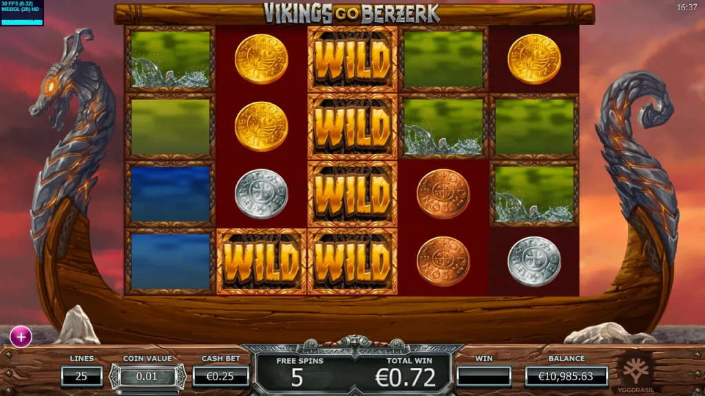 Vikings Go Berzerk sticky wild reel and Siren fights in free spins