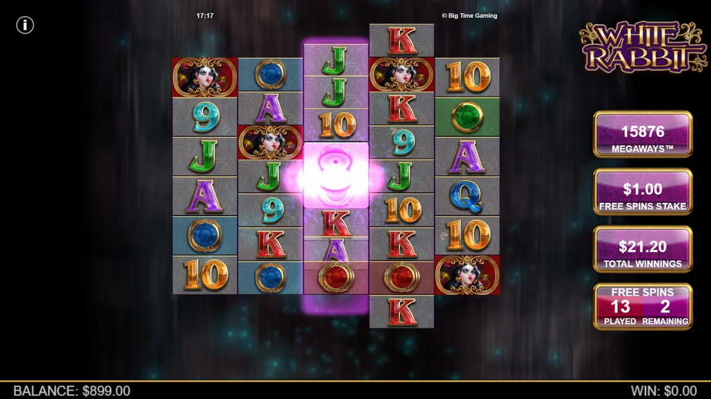White Rabbit Megaways Cupcake extending a reel during free spins