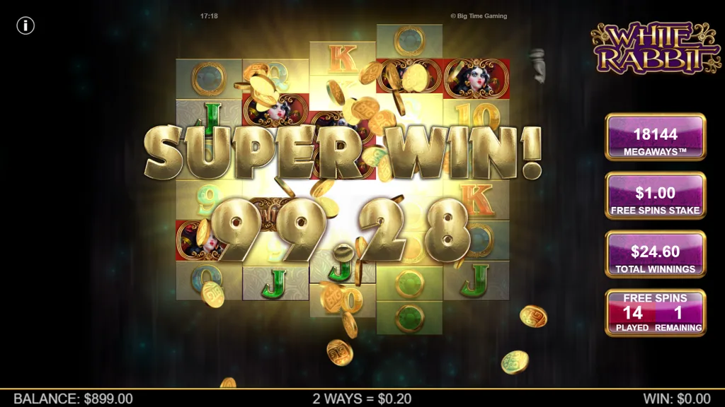 White Rabbit Megaways Super Win in free spins