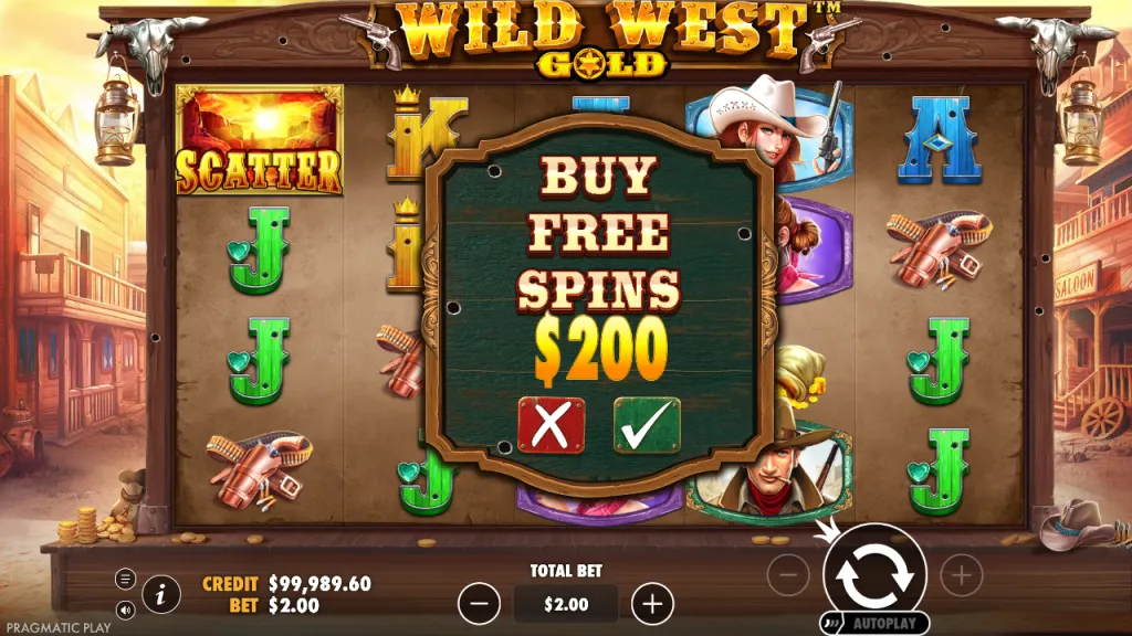Wild West Gold buy free spins for 100x the bet